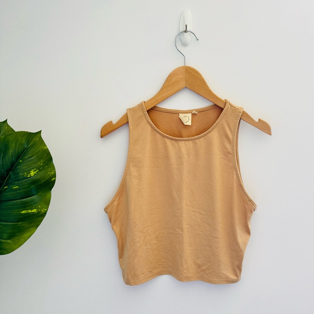 LIVE IN THE MOMENT | Beige/Tan Coloured Tank Top Super Soft Size Medium